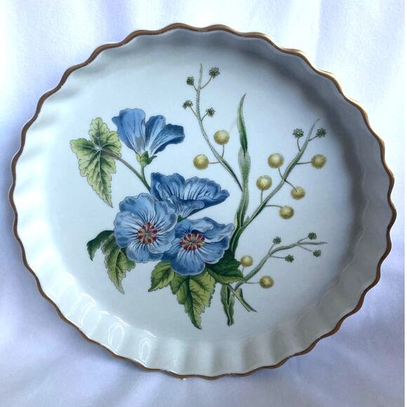 Spode Stafford Flowers Quiche Dish 10" Flan Tart Lida Acacia Oven To Table EUC - Picture 1 of 6